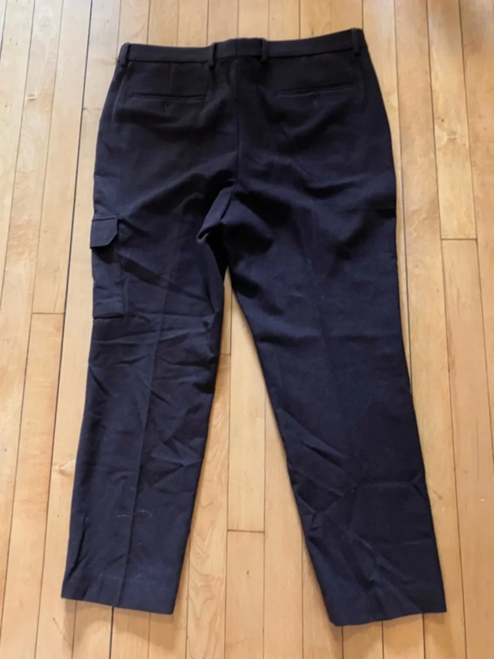 Express Menswear Dark Brown Recycled Wool Cargo Pocket Trousers 34x30